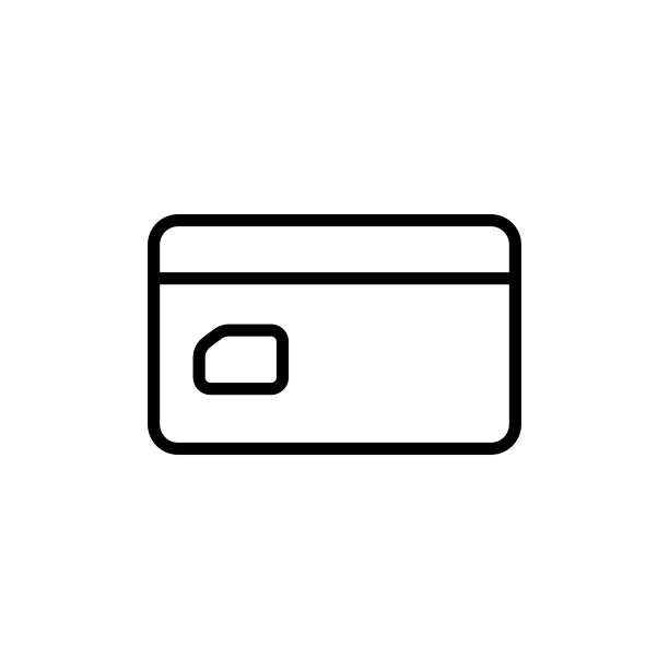 白色背景上的信用卡线条图标图片下载