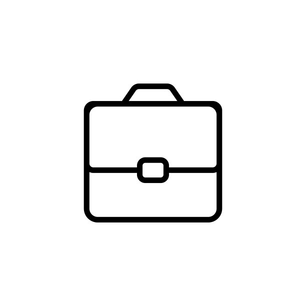 白色背景上的线条公文包图标图片下载