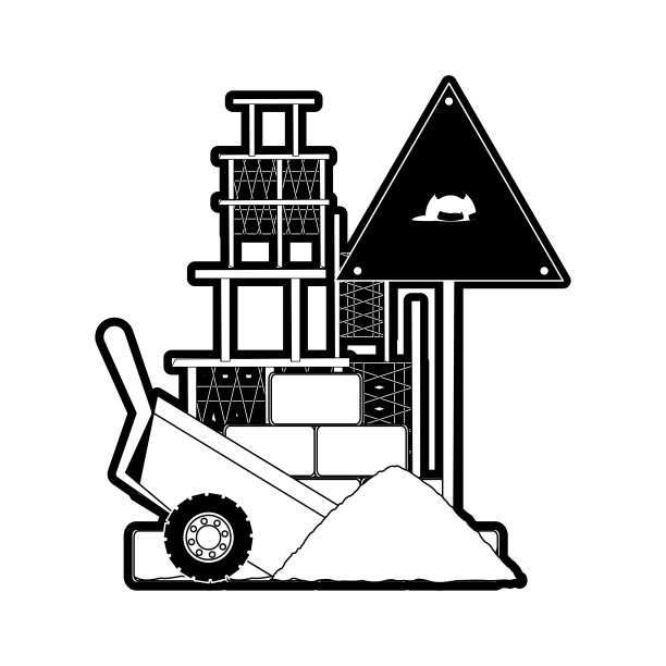 唱警告和独轮车矢量插图图片下载