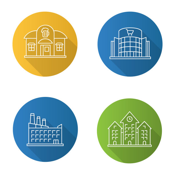 城市建筑物的图标图片下载