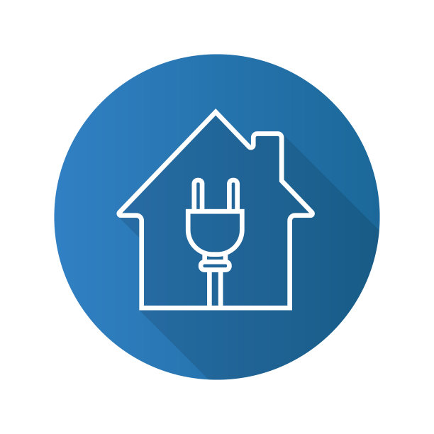 房子与电线插头图标图片下载