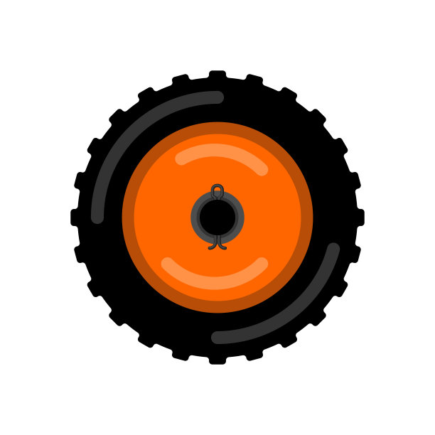 孤立的拖拉机车轮。手推车矢量图图片下载