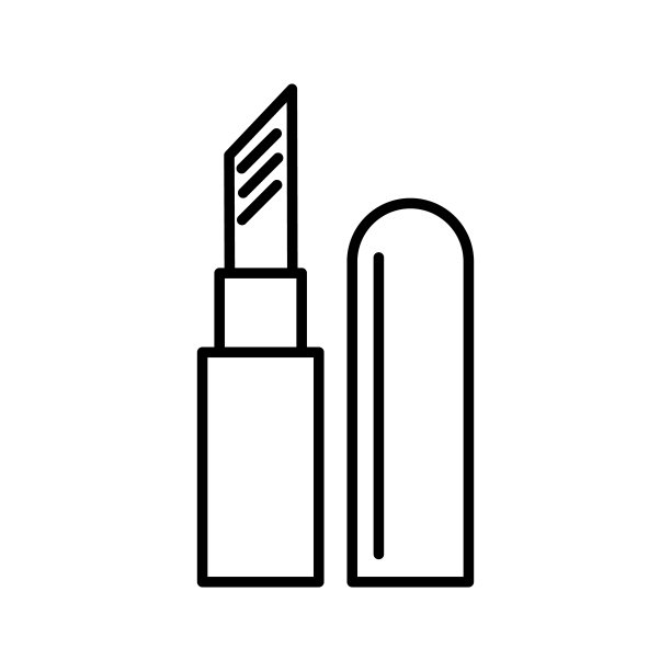 口红矢量线图标，标志，背景上的插图，可编辑的笔触图片下载