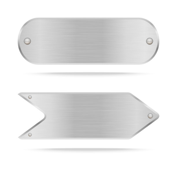 矢量金属铭牌或金属标签与螺丝与螺丝图片下载