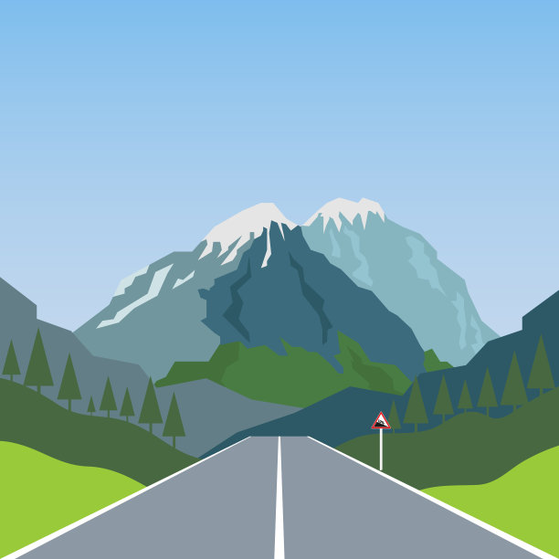 公路一直延伸到山里图片下载