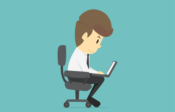 在笔记本电脑上工作的商人。卡通商业成功是人物商业的概念，人物的心情，可以作为背景，信息图。矢量图图片下载