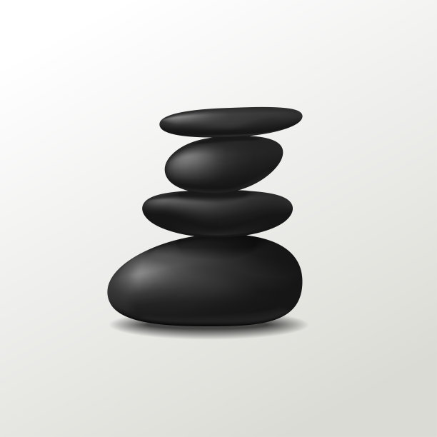 真实的矢量3D禅宗石头和鸡蛋花隔离水疗。图片下载