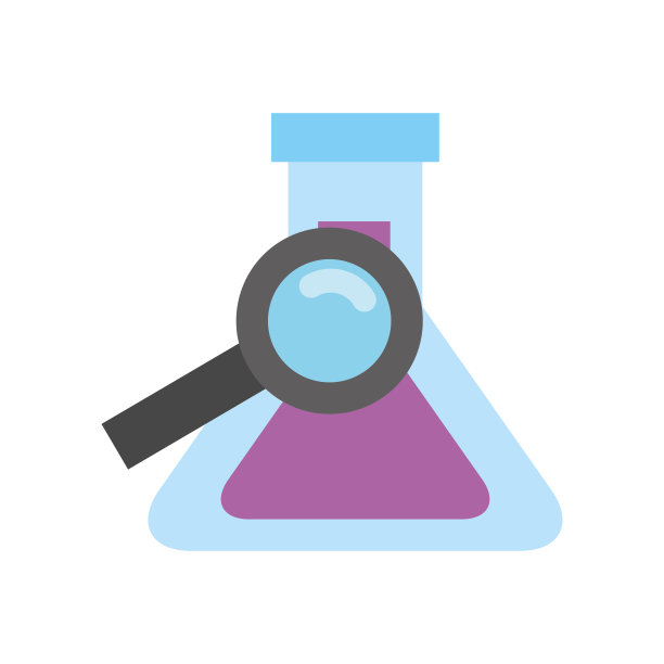学校化学烧瓶和放大镜搜寻找图片下载