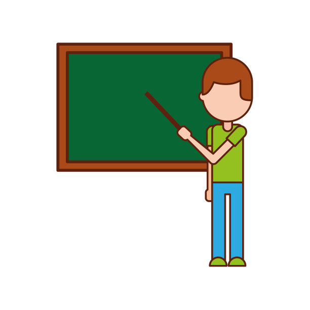 在教室的黑板上，老师用指示牌指示上课内容图片下载