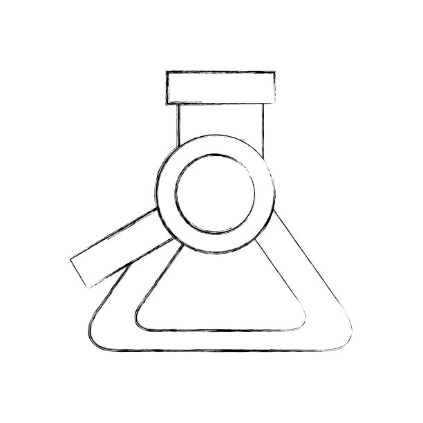 学校化学烧瓶和放大镜搜寻找图片下载