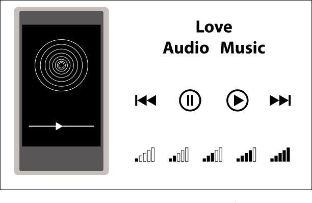 带有音频体验的便携式音乐播放器图片下载