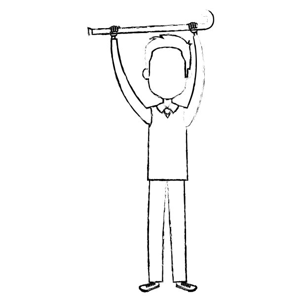 可爱的爷爷与手杖的化身角色图片下载