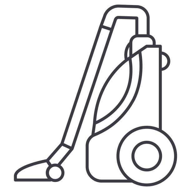 吸尘器矢量线图标，标志，背景上的插图，可编辑的笔触图片下载