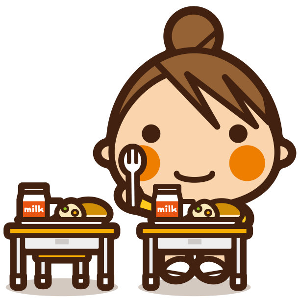 学校的孩子/午餐的女孩图片下载