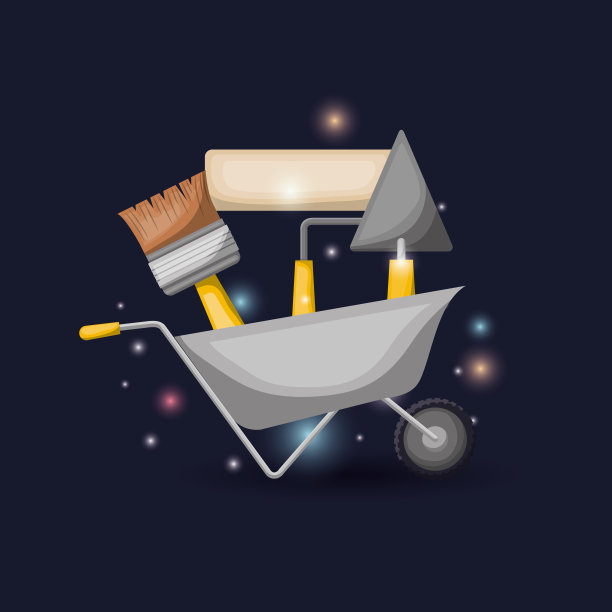 将施工和工作用的工具颜色调成深蓝色背景图片下载