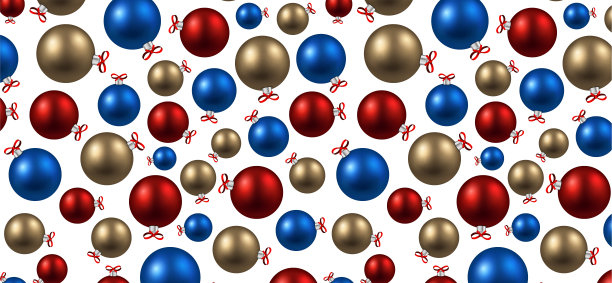 新年彩球横幅。图片下载