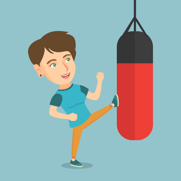 年轻的白种女人带着沙袋锻炼图片下载