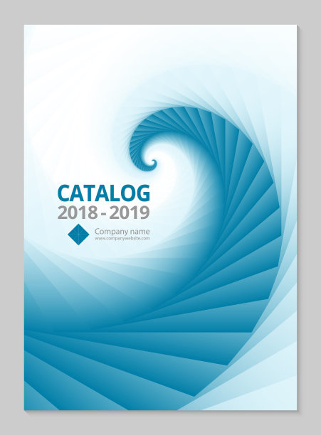 封面模板公司设计的年度报告，业务目录，杂志，传单，小册子，小册子。A4封面向量抽象现代设计几何形状蓝色渐变颜色。图片下载