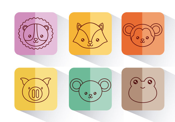 可爱的动物设计图片下载