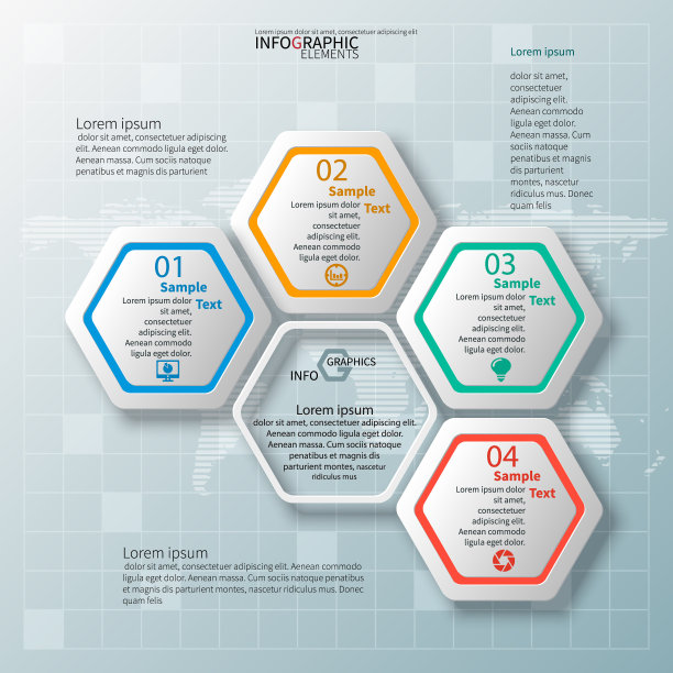 摘要三维纸张信息图图片下载