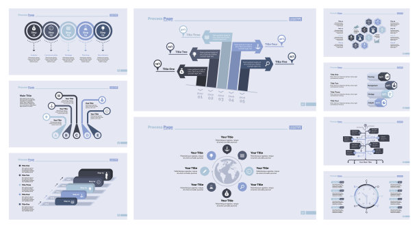 9个物流幻灯片模板集图片下载