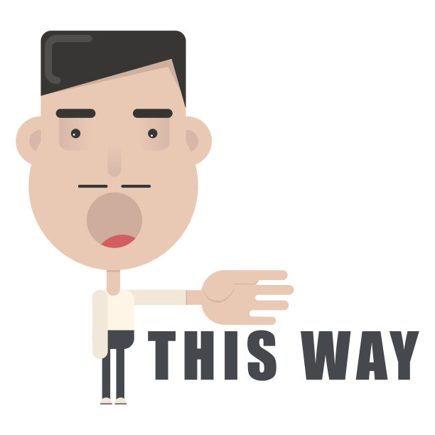 卡通人物指示方式图片下载