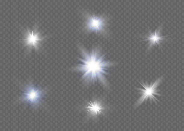 圣诞灯孤立在透明的背景。一套金色的圣诞发光的花环。矢量图图片下载