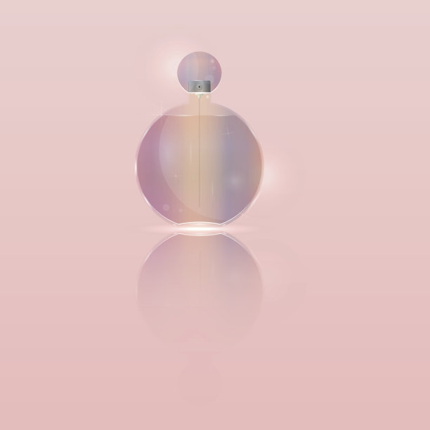 女人的香水装在一个透明的玻璃瓶里图片下载