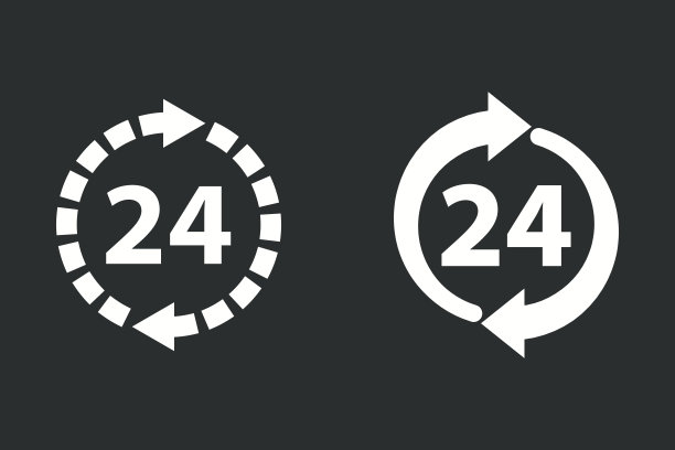 24小时服务 - 矢量图标图片下载