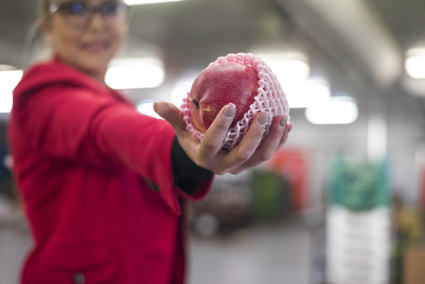 仓库里拿着苹果的女人图片下载