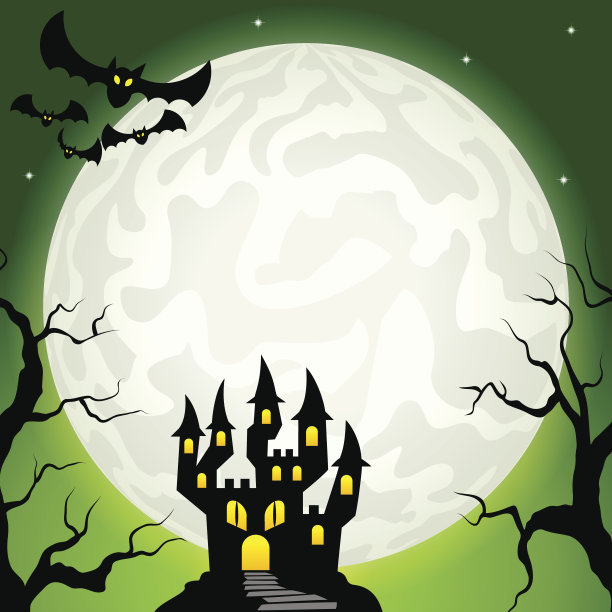 满月之夜闹鬼的城堡图片下载