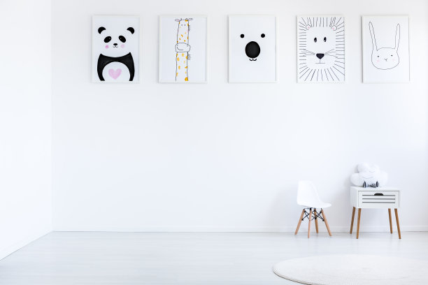 自闭症儿童卧室的海报素材图片