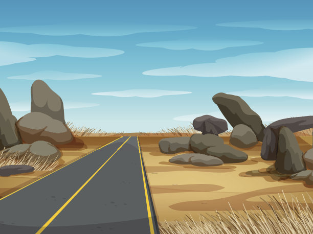 在旱地中有路的场景图片下载