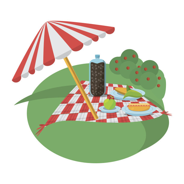 野餐草地伞餐图片下载