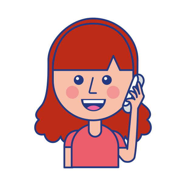 快乐的女孩在讲电话图片下载