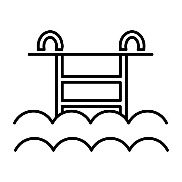 水池矢量线图标，标志，背景上的插图，可编辑的笔触图片下载