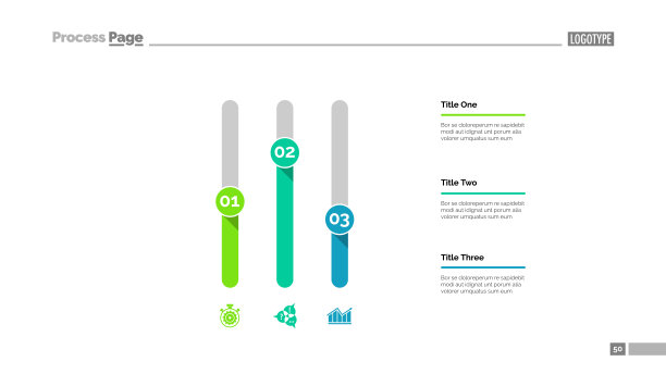三列图表幻灯片模板图片下载