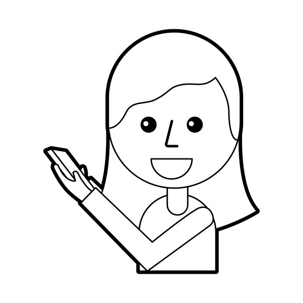 年轻的女孩手里拿着手机图片下载