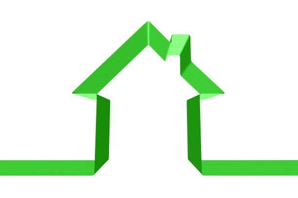 绿屋剪影由孤立的缎带制成图片下载