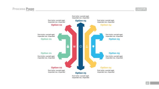 五个双面箭头滑动模板图片下载