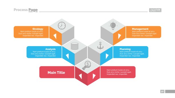 五立方体幻灯片模板图片下载
