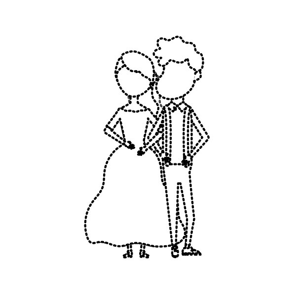 点点形状幸福的情侣在一起，浪漫的庆祝图片下载