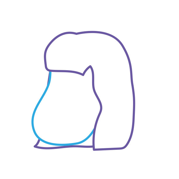 线条头像女人的脸与发型设计图片下载