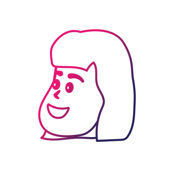 线条头像女人的脸与发型设计图片下载