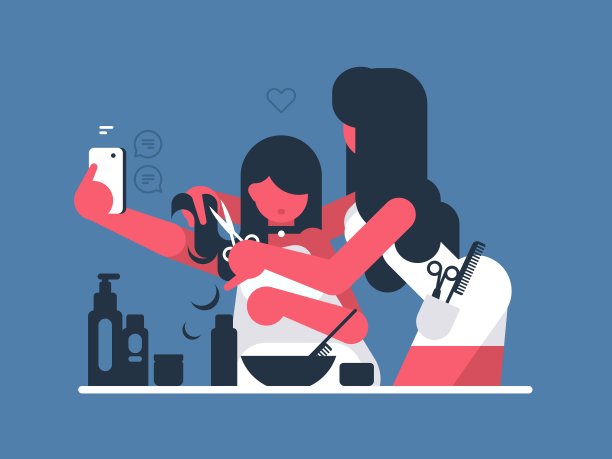 理发师剪的女孩图片下载