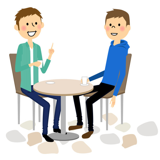 男人们在咖啡馆里放松图片下载