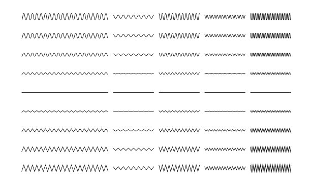 高质量的锯齿线/曲线线。素材图片