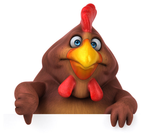 有趣的鸡- 3D插图图片下载
