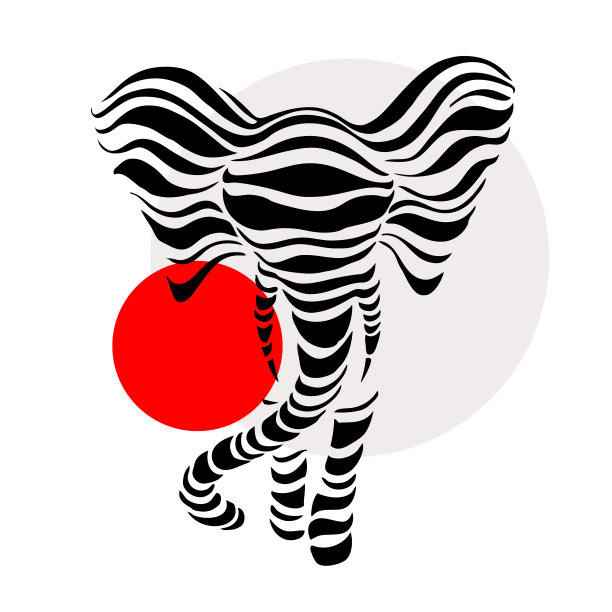 大象的抽象剪影图片下载