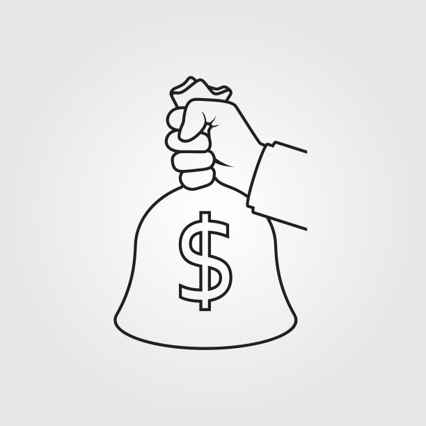 袋子里的钱在商人的手里。图片下载